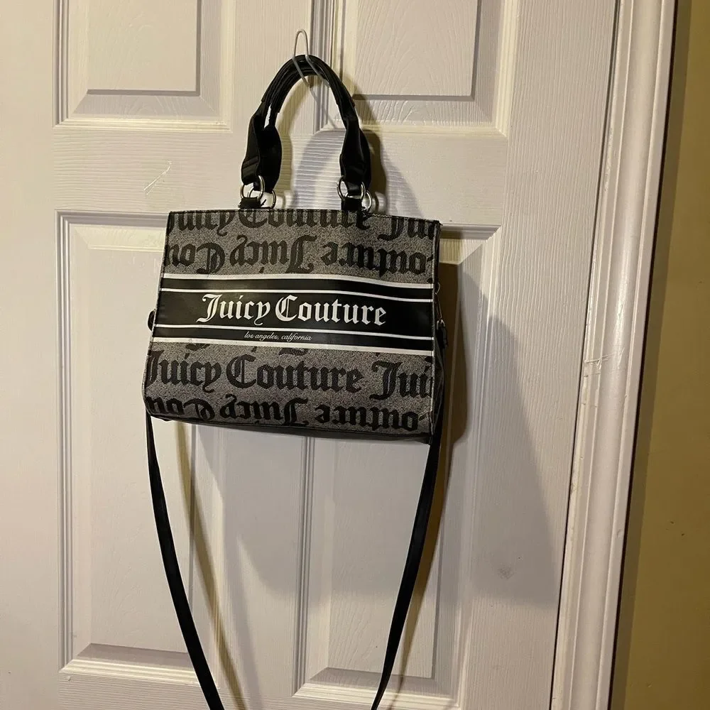 Juicy Couture synthetic Black and White Billboard Medium satchel / shoulder bag